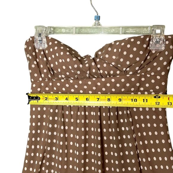 BCX Dress Womens Size 9 Brown White Polka Dot Sleeveless High Low Made USA Retro - Picture 8 of 12